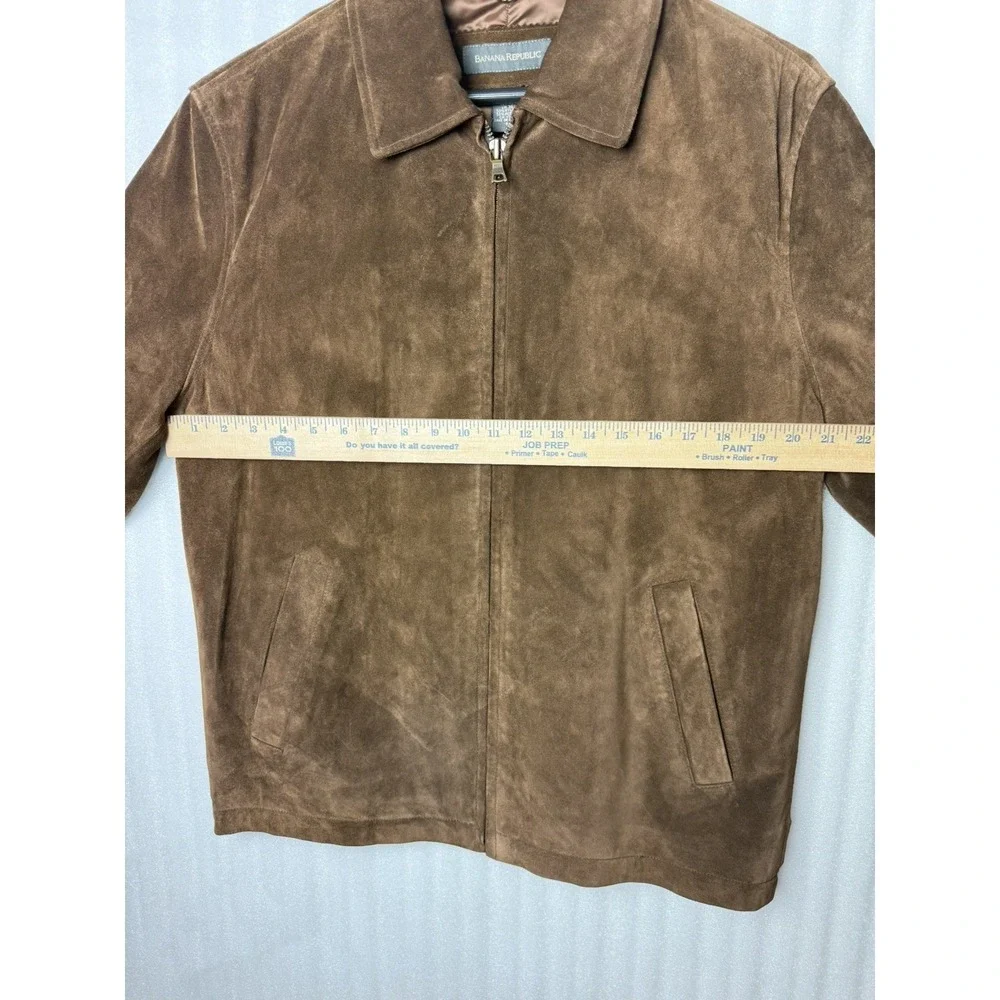 Vintage Banana Republic Suede Leather Jacket Men's M  Full Zip Adjustable Waist